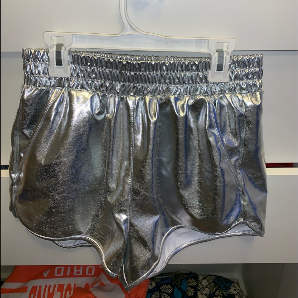 Silver/ Metallic shorts